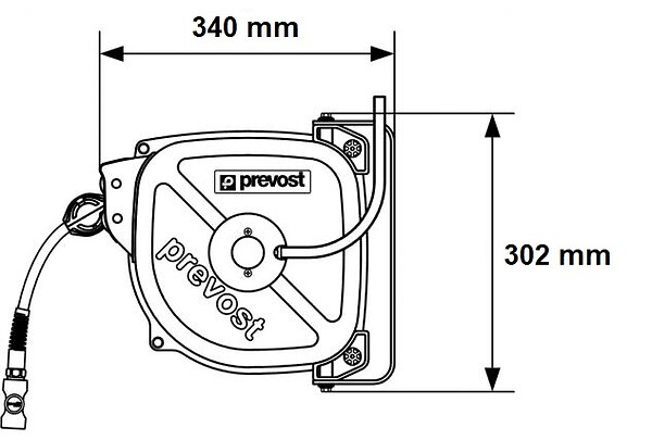 CENTRALE BRICO - Tuyau PVC à enrouleur automatique 12 m (Ø 8 / 12 mm) - large
