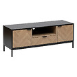 5 FIVE SIMPLY SMART - Meuble TV en métal noir et portes aspect chevron 120 x 40 cm - vignette
