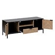 5 FIVE SIMPLY SMART - Meuble TV en métal noir et portes aspect chevron 120 x 40 cm - vignette
