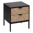 5 FIVE SIMPLY SMART - Table d'appoint Table de chevet en métal noir et tiroirs aspect chevron 50 x 40 cm - vignette
