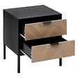 5 FIVE SIMPLY SMART - Table d'appoint Table de chevet en métal noir et tiroirs aspect chevron 50 x 40 cm - vignette