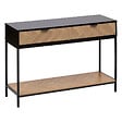 5 FIVE SIMPLY SMART - Meuble Console en métal noir et tiroirs aspect chevron 110 x 35 cm - vignette