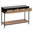 5 FIVE SIMPLY SMART - Meuble Console en métal noir et tiroirs aspect chevron 110 x 35 cm - vignette