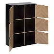 5 FIVE SIMPLY SMART - Meuble Etagère 6 Cases de rangement 6 Portes aspect chevron H 100.5 cm - vignette