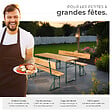 TECTAKE - Ensemble table et bancs de brasserie pliable en bois marron 170x69x77 cm - vignette
