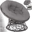 TECTAKE - Fauteuil papasan en rotin Gargano rotatif gris - vignette