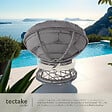 TECTAKE - Fauteuil papasan en rotin Gargano rotatif gris - vignette