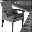 TECTAKE - Chaise en rotin Rosarno gris - vignette