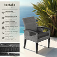 TECTAKE - Chaise en rotin Rosarno gris - vignette
