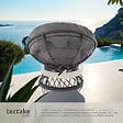 TECTAKE - Fauteuil papasan en rotin Gargano rotatif noir - vignette
