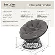 TECTAKE - Fauteuil papasan en rotin Gargano rotatif noir - vignette