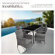TECTAKE - Salon de jardin 8 places avec housse de protection gris tacheté/gris - vignette