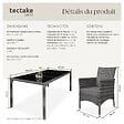 TECTAKE - Salon de jardin 8 places avec housse de protection gris tacheté/gris - vignette