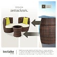 TECTAKE - Ensemble de salon en rotin et aluminium Nice 2+1+1 noir/marron - vignette