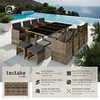 TECTAKE - Salon de jardin PALMA 12 places avec housse de protection, variante 2 marron naturel/gris foncé - vignette