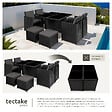 TECTAKE - Salon de jardin MANHATTAN 8 places avec 2 sets de housses + housse de protection, variante 2 noir - vignette