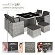 TECTAKE - Salon de jardin MANHATTAN 8 places avec 2 sets de housses + housse de protection, variante 2 gris clair - vignette
