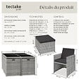 TECTAKE - Salon de jardin MANHATTAN 8 places avec 2 sets de housses + housse de protection, variante 2 gris clair - vignette