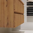 GODART - Meuble salle de bain 100 cm pour vasque à poser - Effet bois strié - A suspendre - Karaib 2 - vignette