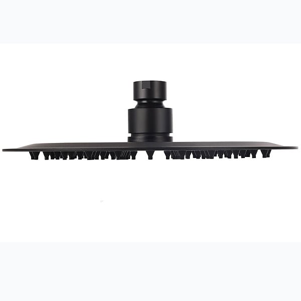 ESSEBAGNO - Inoxa pomme de tête extra plate carrée de 200mm noire - large