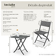 TECTAKE - Salon de jardin TREVI 2 personnes gris - vignette