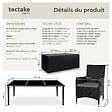 TECTAKE - Salon de jardin Menorca 8 places avec 2 sets de housses + housse de protection noir - vignette