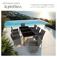 TECTAKE - Salon de jardin Menorca 8 places avec 2 sets de housses + housse de protection gris - vignette
