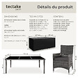 TECTAKE - Salon de jardin Menorca 8 places avec 2 sets de housses + housse de protection gris - vignette