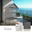 TECTAKE - Cage à oiseaux 168 cm gris anthracite - vignette