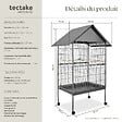 TECTAKE - Cage à oiseaux 168 cm gris anthracite - vignette