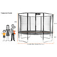KANGUI - Trampoline jardin Ø 430 cm + filet + échelle - JUMPI 430 - Taupe/Vert - vignette