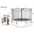 KANGUI - Trampoline jardin Ø 360 cm + échelle + kit d'ancrage - JUMPI 360 - Noir/Vert - vignette
