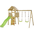 KANGUI - Aire de jeux bois, 2 balançoires, toboggan, escalade, cabane WOODI - vignette