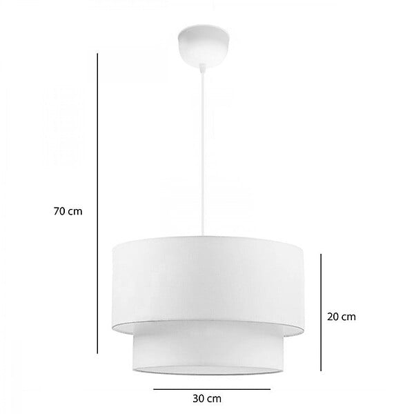 ENTREPOT BRICO - Suspension luminaire plafonnier abat jour blanc crème 30x20 cm - large