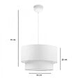 ENTREPOT BRICO - Suspension luminaire plafonnier abat jour blanc crème 30x20 cm - vignette