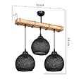 ENTREPOT BRICO - Suspension luminaire plafonnier fiona ε27 noir-naturel 50x20x63cm - vignette
