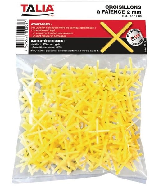 TALIAPLAST - Croisillons à faïence 2 mm (sac de 250 pieces) - large