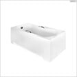 BESCO - Baignoire rectangulaire - 130 x 70 cm - avec Tablier Blanc - Pieds - Poignées - Vidage Chrome - ARIA PLUS - vignette