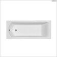 BESCO - Baignoire rectangulaire - 150 x 70 cm - sans Habillage - avec Pieds - Repose-tête - Étagère bambou - Vidage Chrome - SHEA - vignette