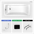 BESCO - Baignoire rectangulaire - 170 x 70 cm - sans Habillage - avec Pieds - Repose-tête - Vidage Chrome - OPTIMA - vignette