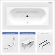 BESCO - Baignoire rectangulaire - 160 x 75 cm - avec Habillage - Pieds - Vidage Chrome - VITAE SLIM - vignette