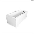 BESCO - Baignoire rectangulaire - 120 x 70 cm - avec Tablier Blanc - Pieds - Vidage Chrome - MODERN - vignette