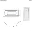BESCO - Baignoire rectangulaire - 160 x 75 cm - avec Habillage Polystyrène - Pieds - Vidage Chrome - TALIA SLIM - vignette