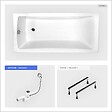 BESCO - Baignoire rectangulaire - 170 x 70 cm - sans Habillage - avec Pieds - Vidage Chrome - OPTIMA - vignette