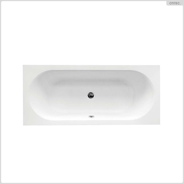 BESCO - Baignoire rectangulaire - 180 x 80 cm - avec Habillage - Pieds - Vidage Chrome - VITAE - large