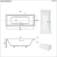 OTITEC - Baignoire rectangulaire - 165 x 75 cm - sans Habillage - avec Pieds - Vidage Chrome - QUADRO - vignette