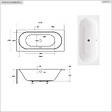 BESCO - Baignoire rectangulaire - 180 x 80 cm - sans Habillage - avec Pieds - Vidage Chrome - VITAE SLIM - vignette