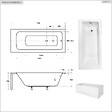 BESCO - Baignoire rectangulaire - 170 x 75 cm - avec Habillage - Pieds - Vidage Chrome - TALIA - vignette