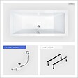 OTITEC - Baignoire rectangulaire - 180 x 80 cm - sans Habillage - avec Pieds - Vidage Chrome - QUADRO SLIM - vignette