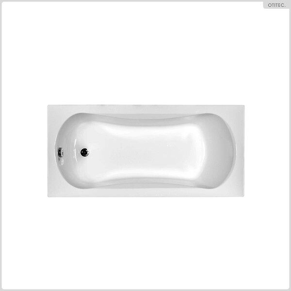 BESCO - Baignoire rectangulaire - 130 x 70 cm - avec Tablier Blanc - Pieds - Vidage Chrome - ARIA - large